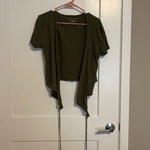 Olive green wrap shirt